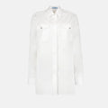 White Utility Silk Shirt
