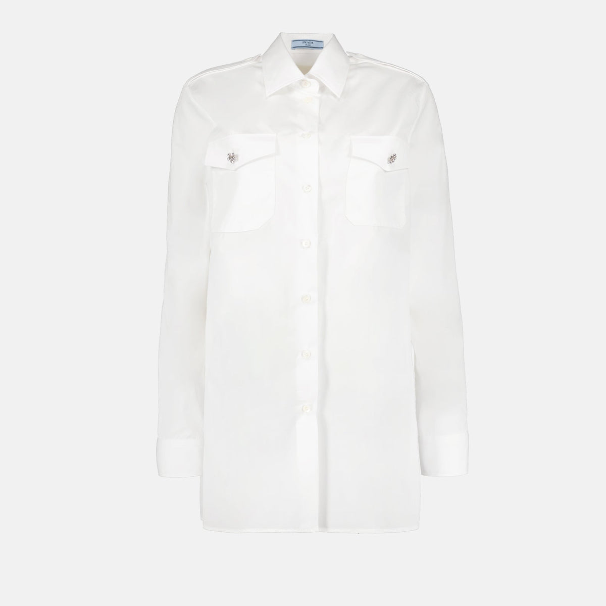 White Utility Silk Shirt