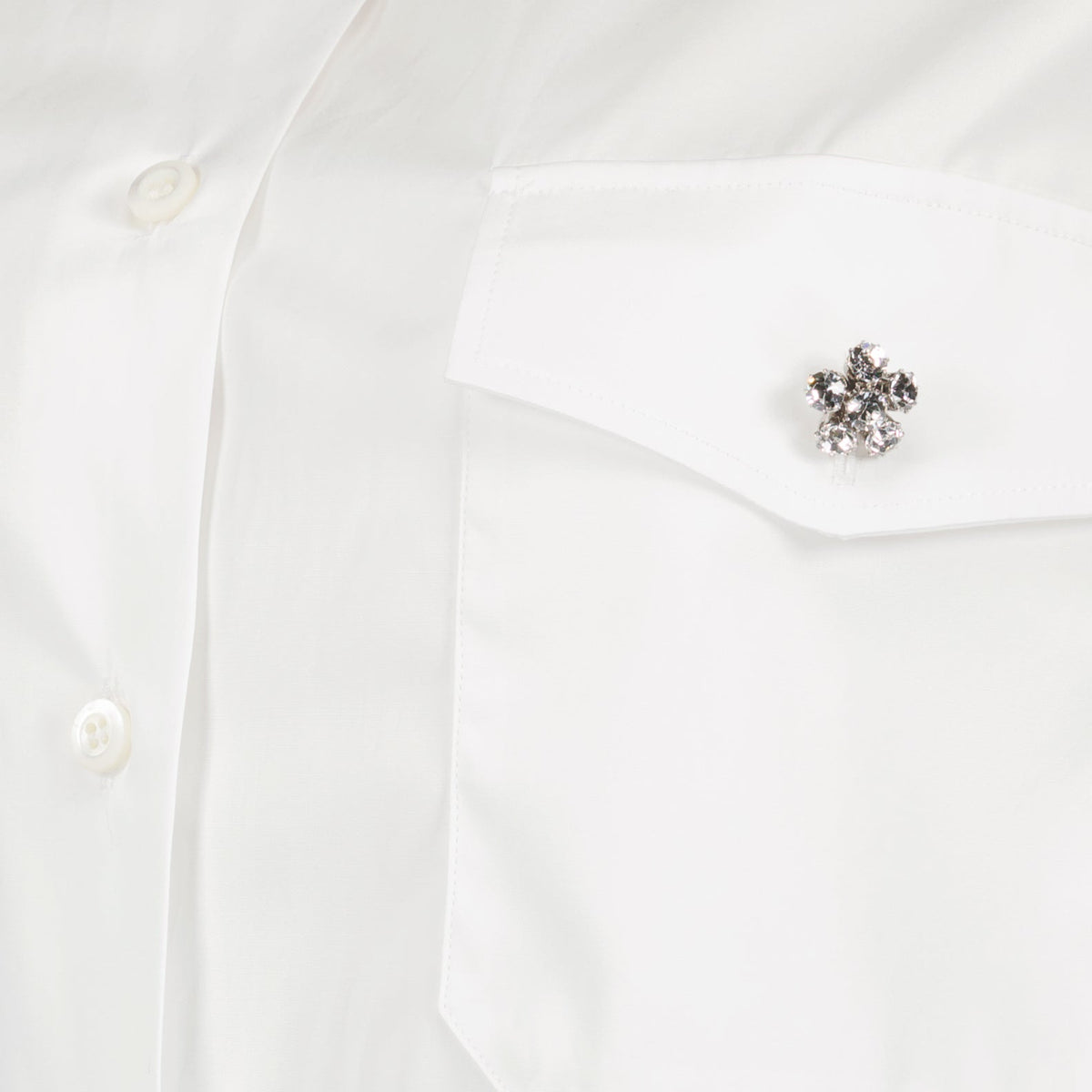 White Utility Silk Shirt