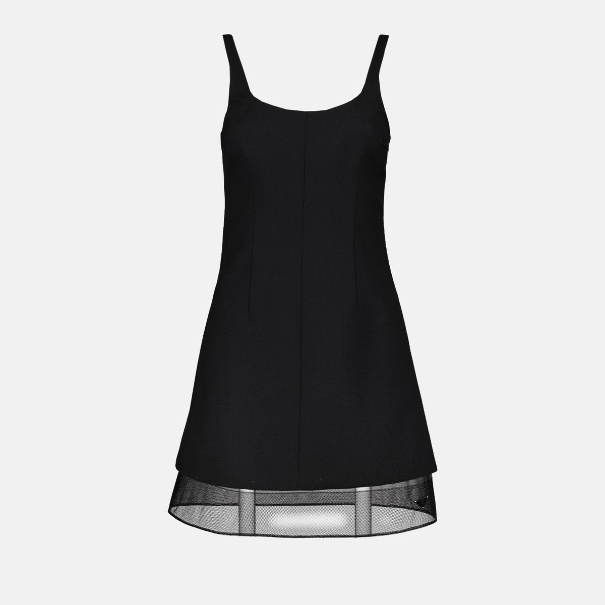 Structured Mini Dress with Sheer Hem