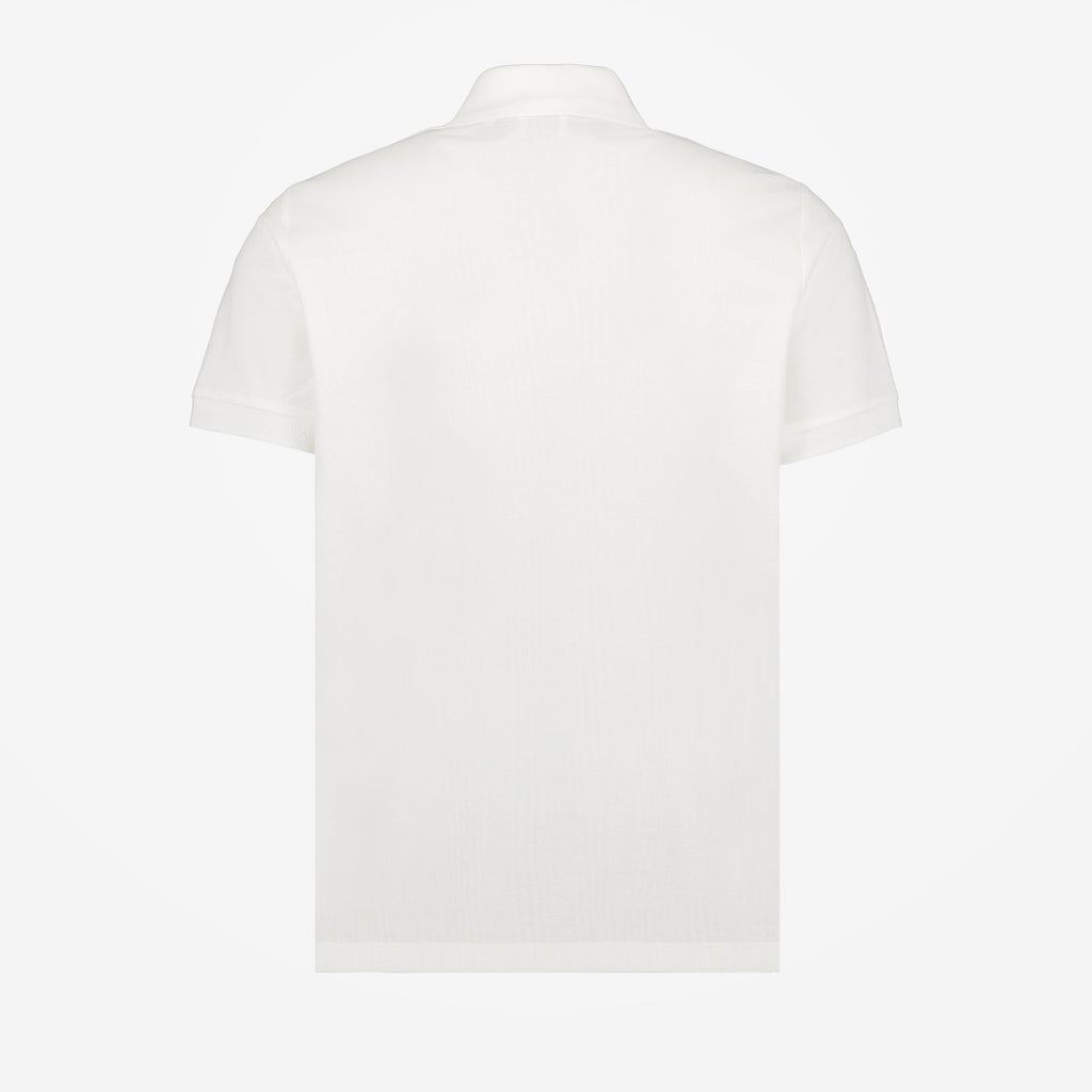 White Polo with Check Placket Detail