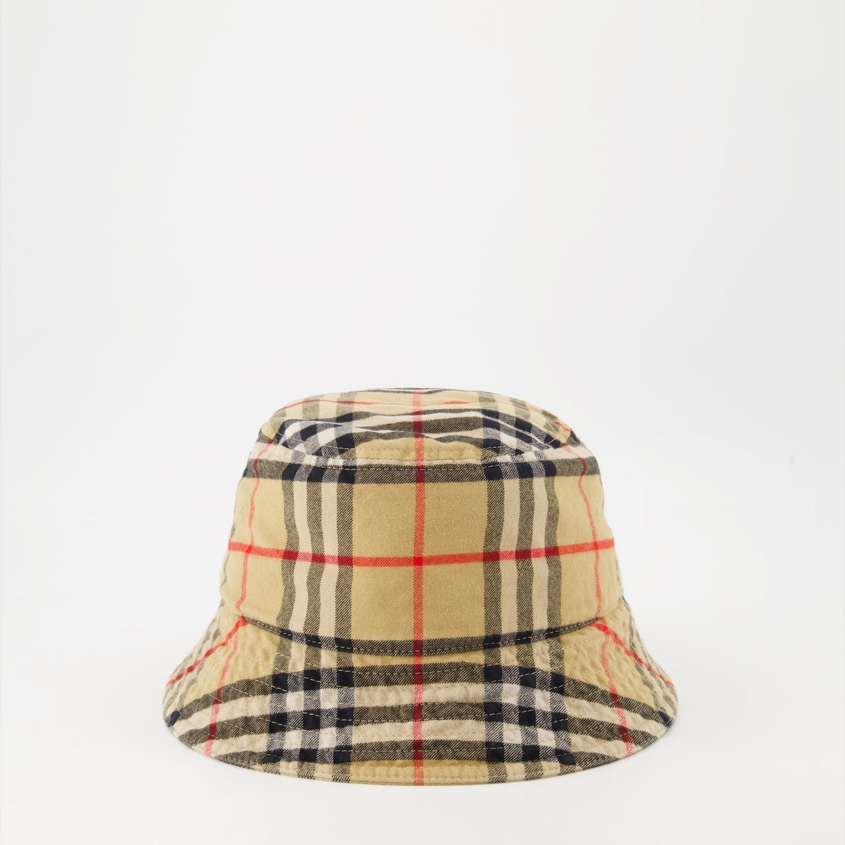 Vintage Check Bucket Hat – Beige
