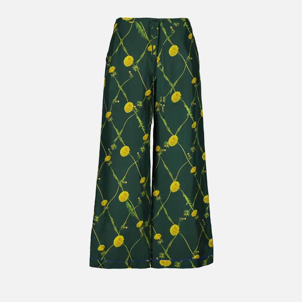Floral Print Wide-Leg Trousers