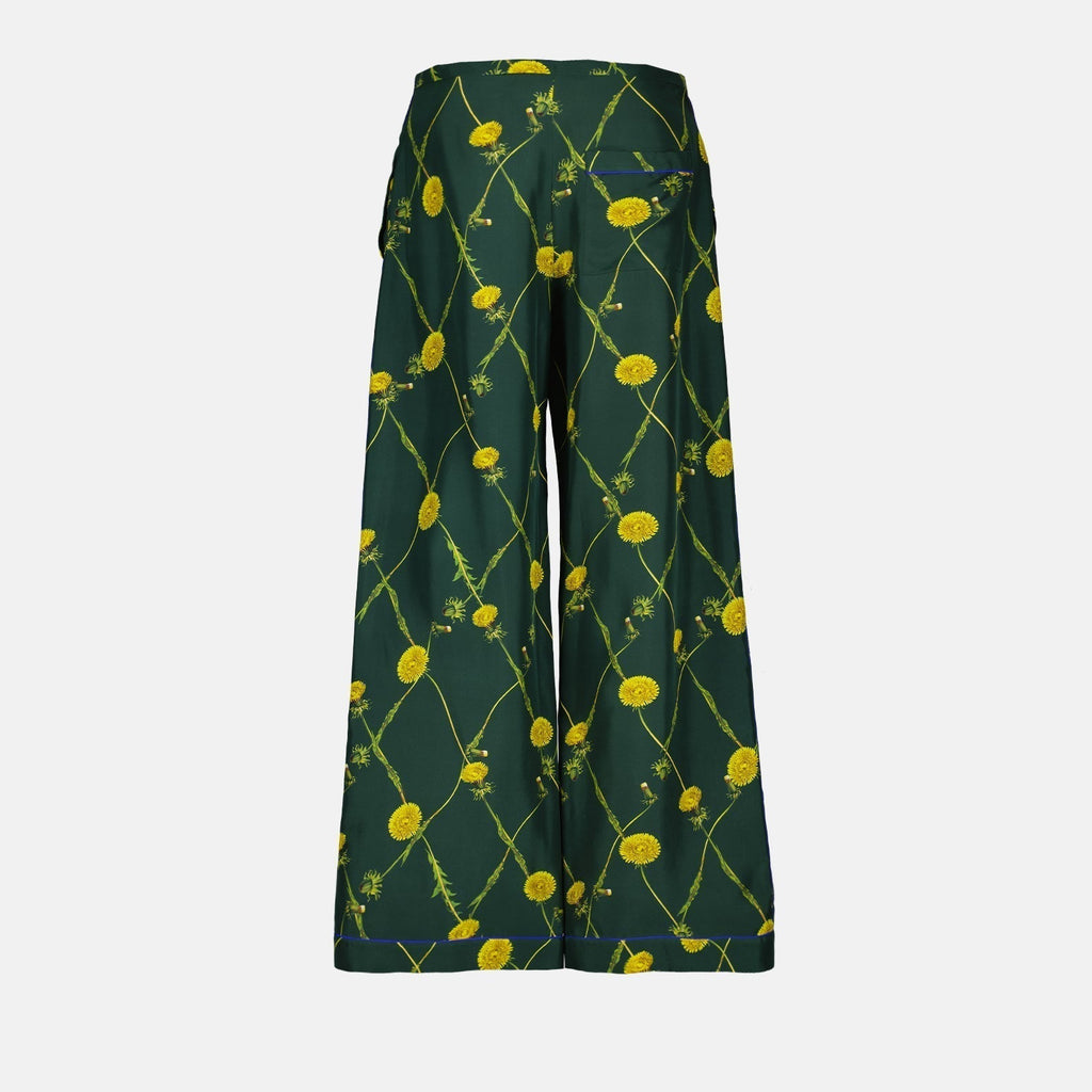 Floral Print Wide-Leg Trousers