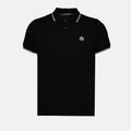 Moncler Black Polo Shirt with Signature Contrast Trim