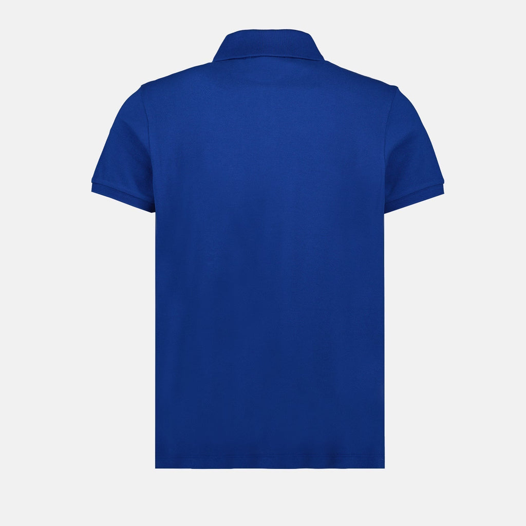 Moncler Blue Polo Shirt with Statement Logo