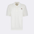 White Polo Shirt with Subtle Stripe Collar