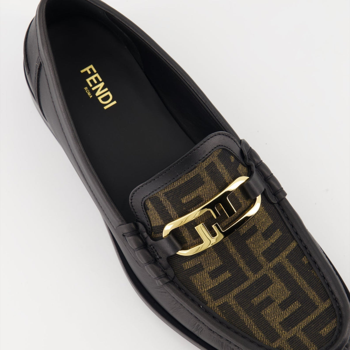 Fendi O'Lock Leather Loafers
