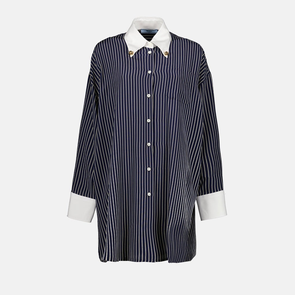 Navy Striped Oversized Shirt