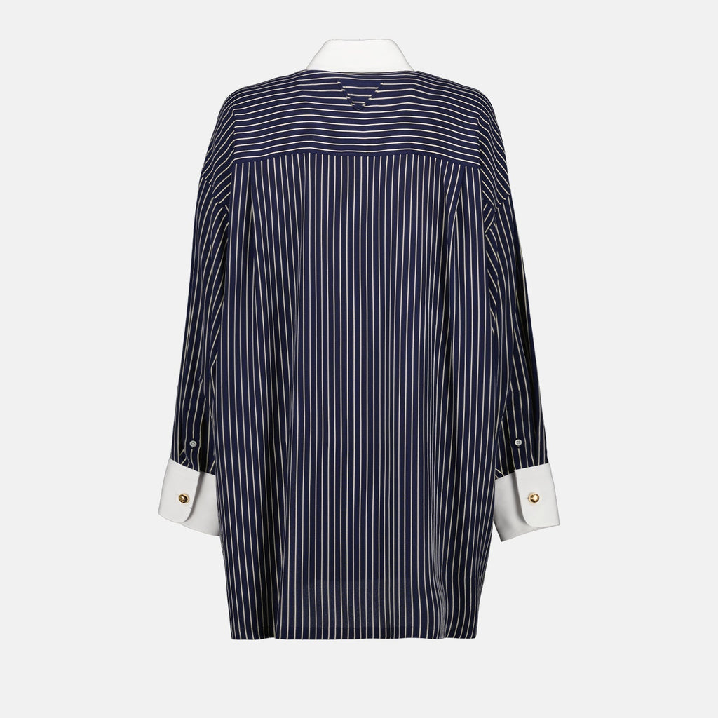 Navy Striped Oversized Shirt