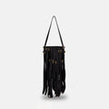 Fringed Leather Bucket Shoulder Bag