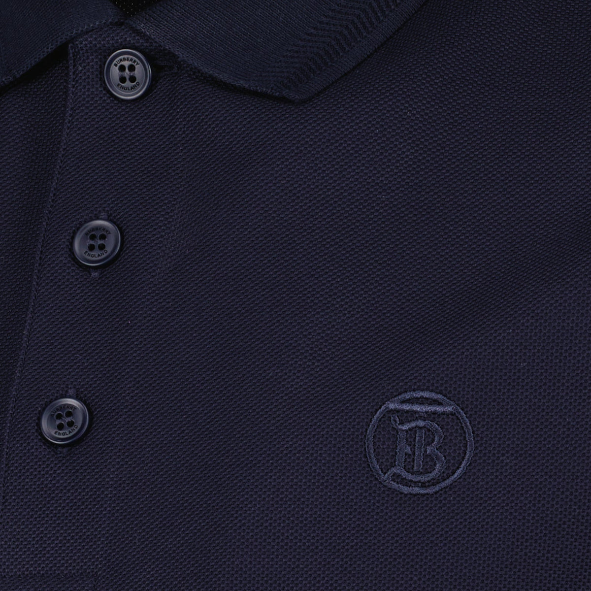 Navy Polo with Signature Check Placket