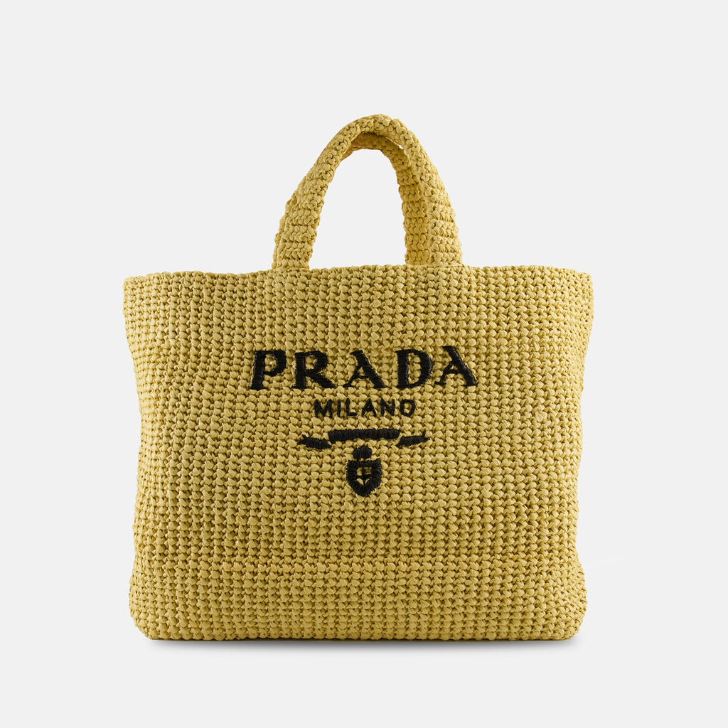 Raffia Tote Bag (Yellow)