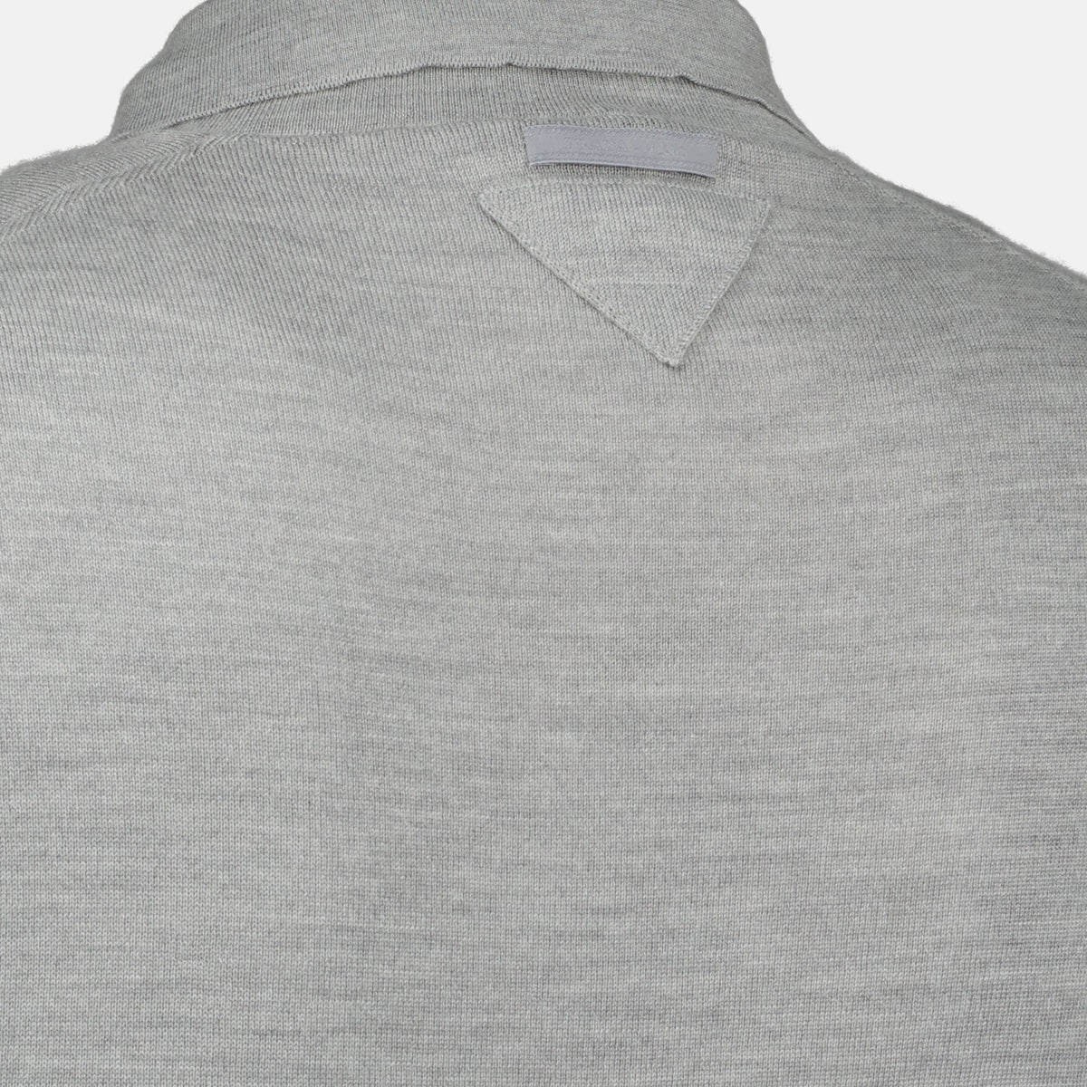 Prada Cashmere & Silk Knit Polo Shirt in Light Grey