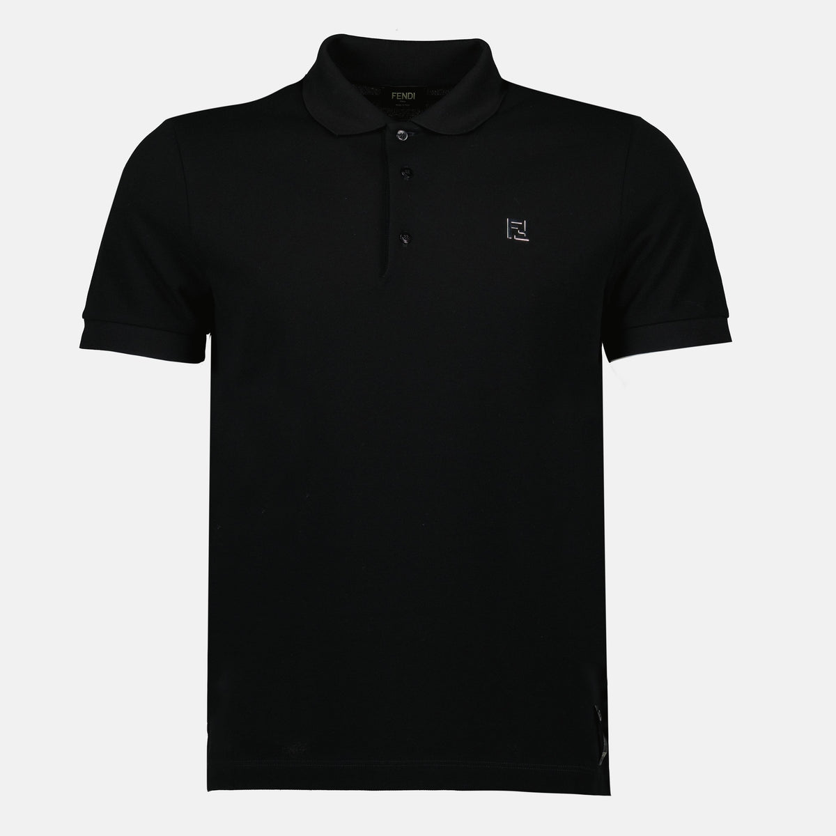 Fendi Black Polo Shirt with FF Logo Detail