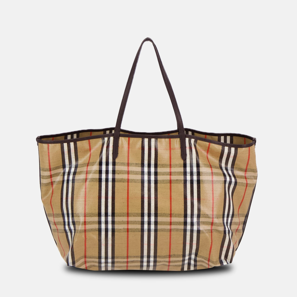 Check Coated Canvas Tote Bag