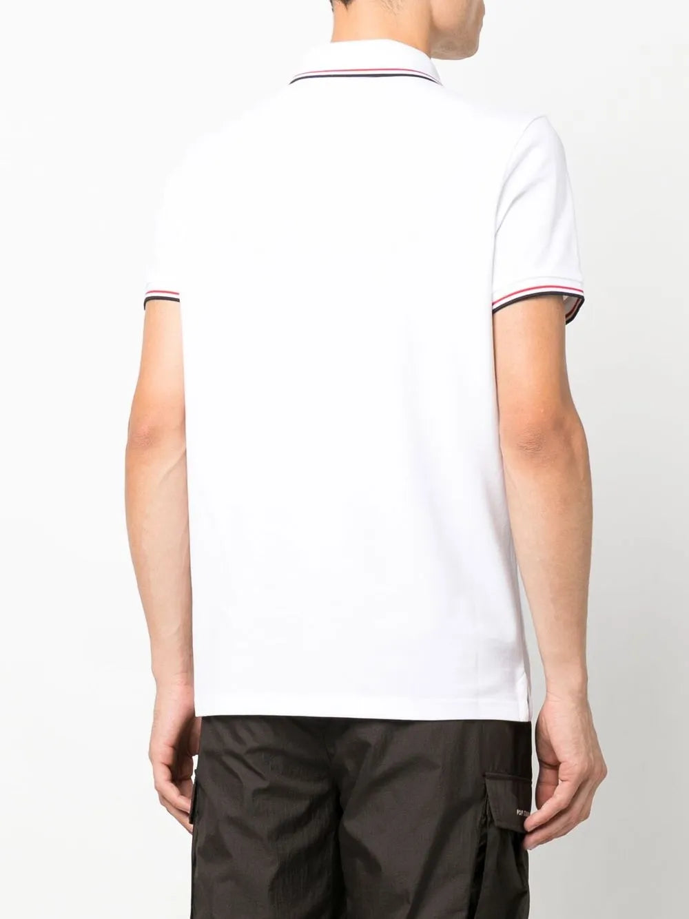 Classic White Polo Shirt with Signature Tricolor Trim
