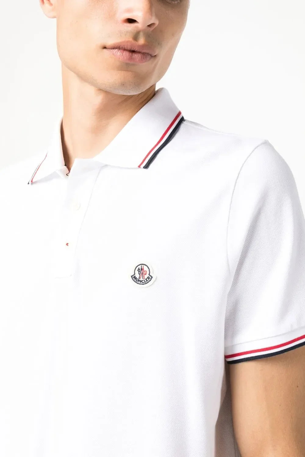 Classic White Polo Shirt with Signature Tricolor Trim