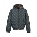 LV Reversible Monogram & Check Hooded Jacket