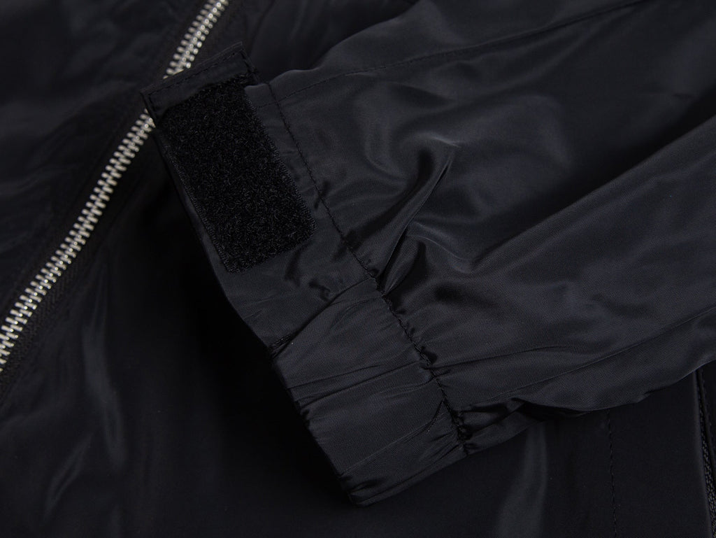 Men’s Black Nylon Hooded Zip Jacket