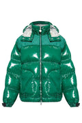 Green Monogrammed Quilted Down Jacket