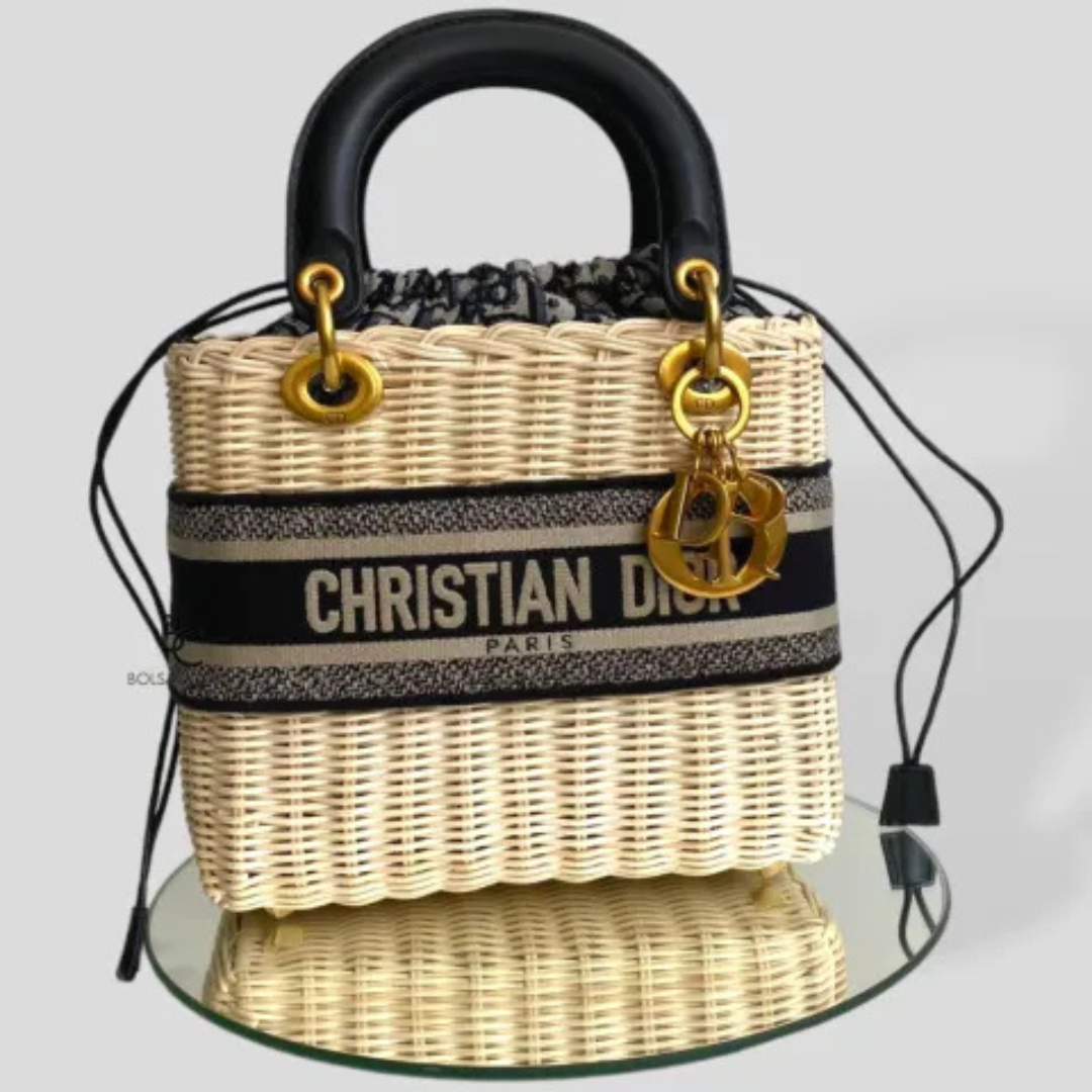 Dior Lady Dior Handbag Made Of Rattan