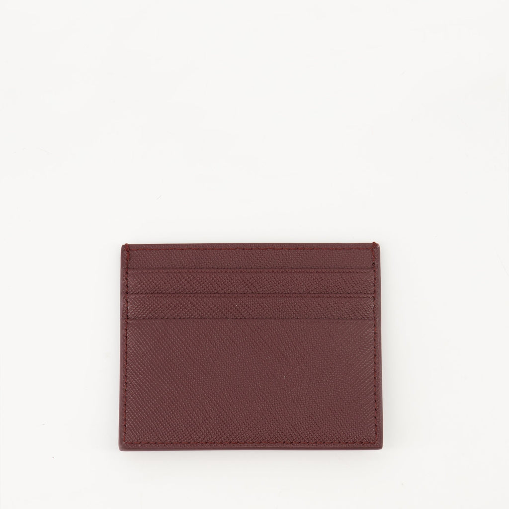 Saffiano Leather Card Holder – Burgundy
