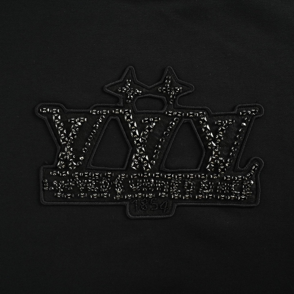 Embellished Crown Logo Crewneck Sweatshirt – Black