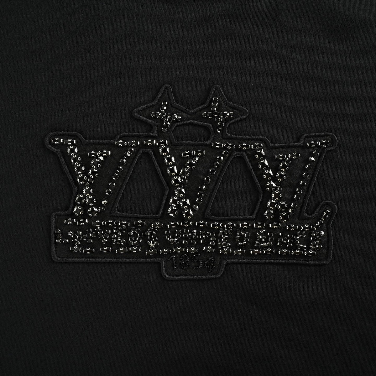 Embellished Crown Logo Crewneck Sweatshirt – Black