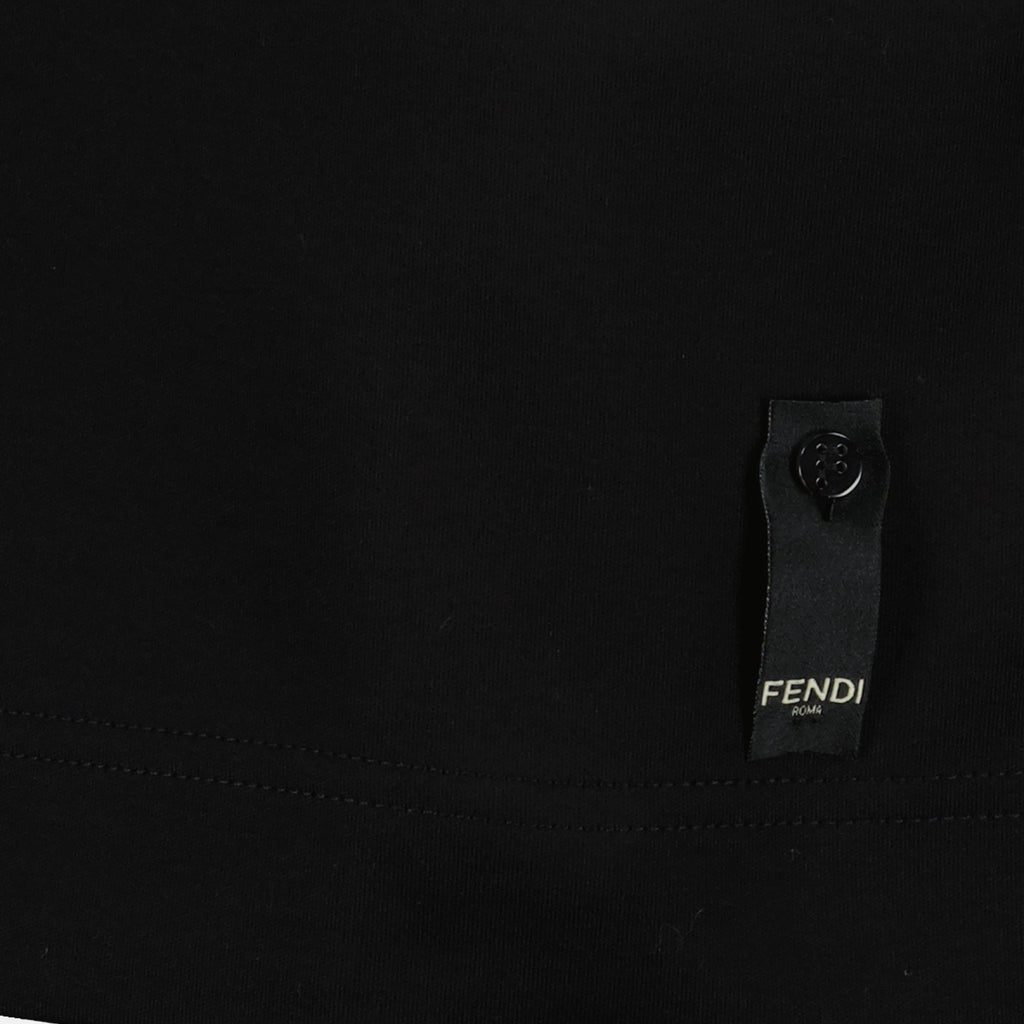 Black FF Logo Cotton T-Shirt