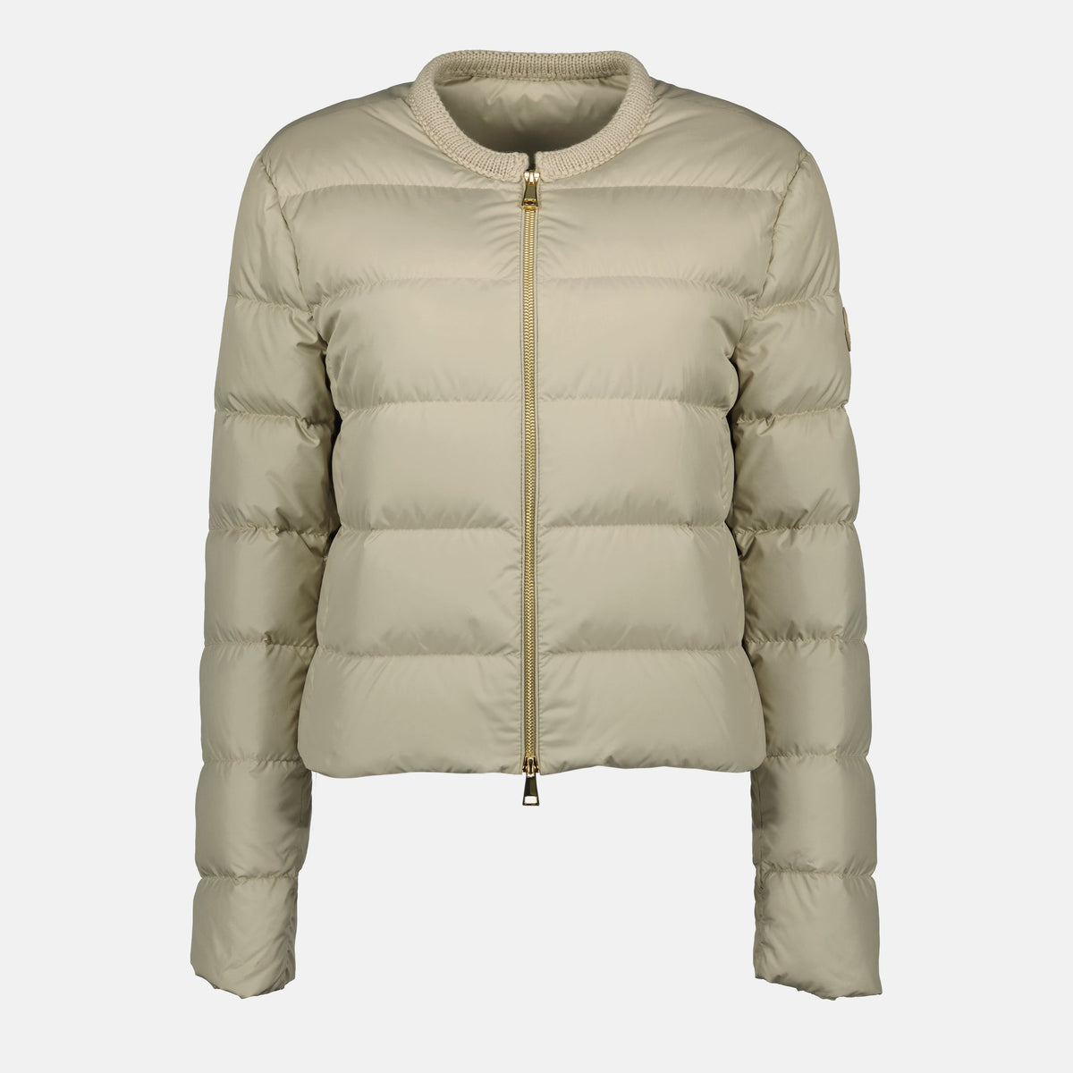 Light Beige Cropped Down Jacket