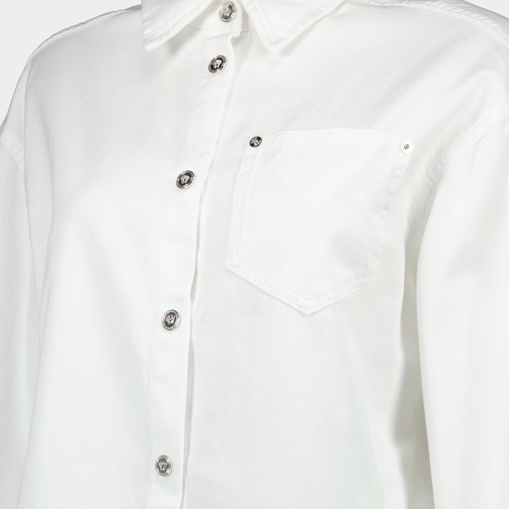 Cropped White Button-Up Shirt