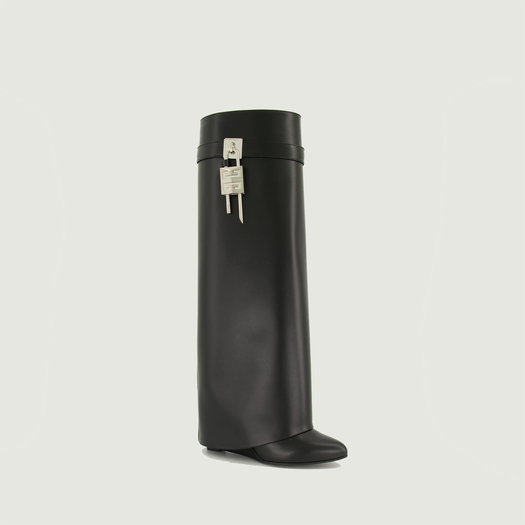 Shark Lock Knee-High Wedge Boots