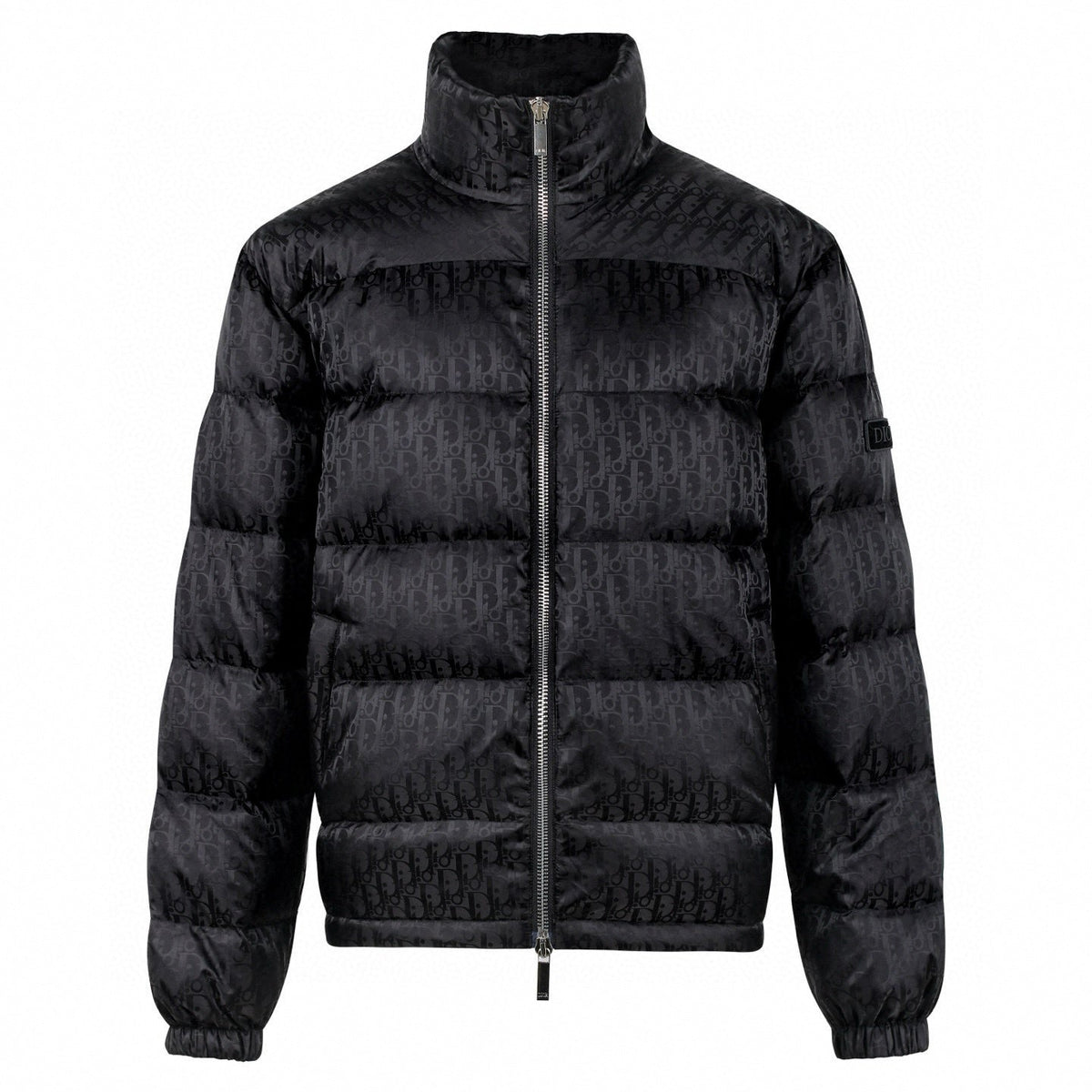 Oblique Quilted Down Jacket – Black