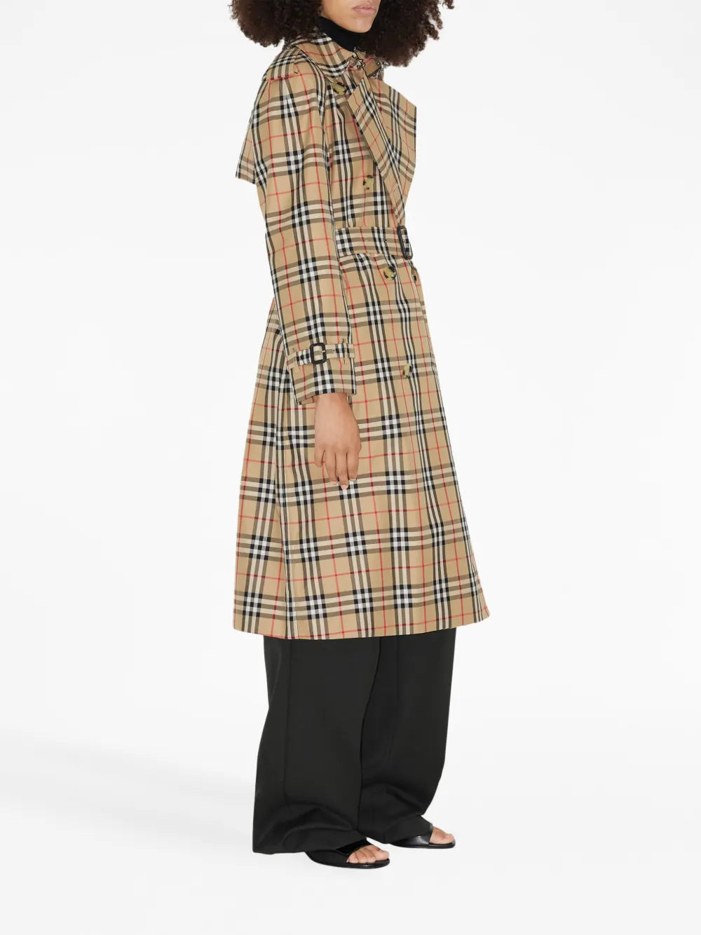 Checked Trench Coat