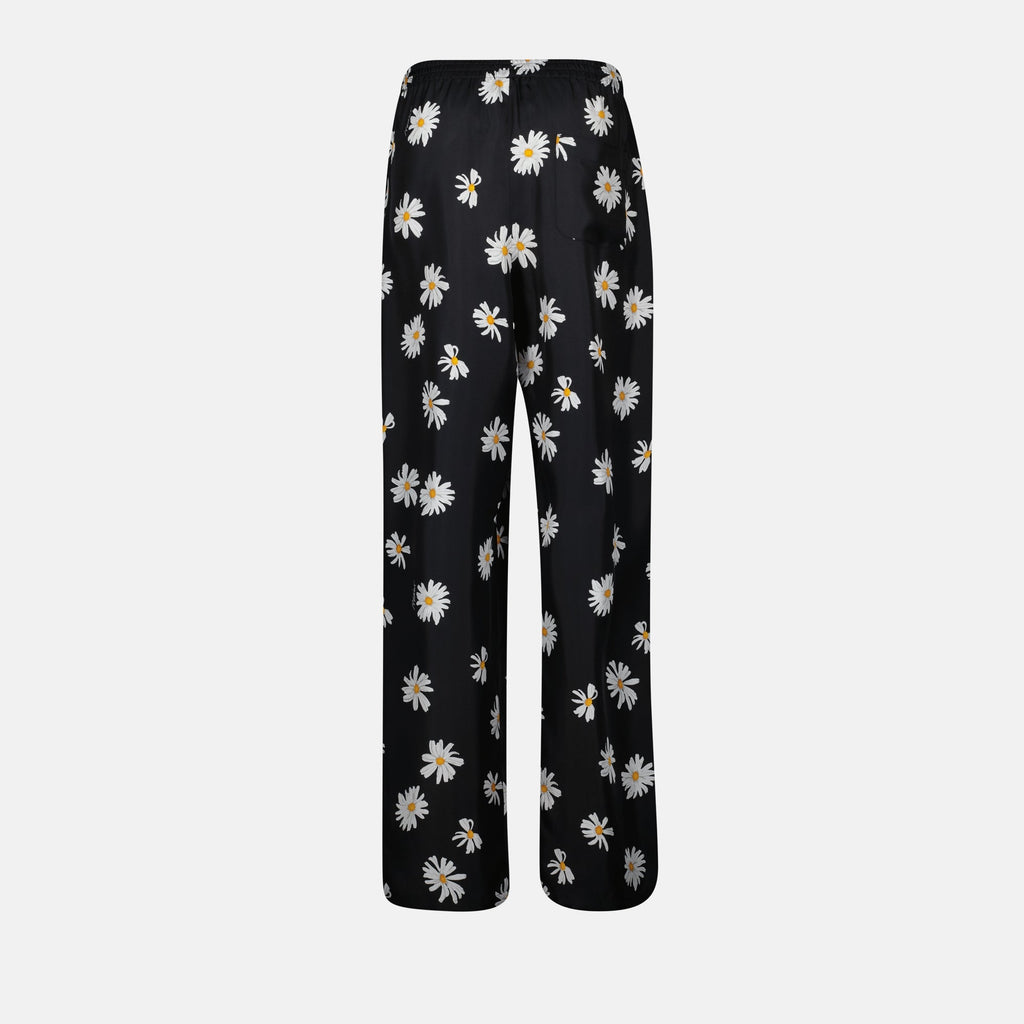 Daisy Print Wide-Leg Trousers
