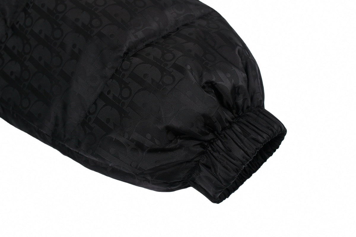 Oblique Quilted Down Jacket – Black
