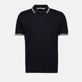 Navy Polo Shirt with Contrast Stripe Trim