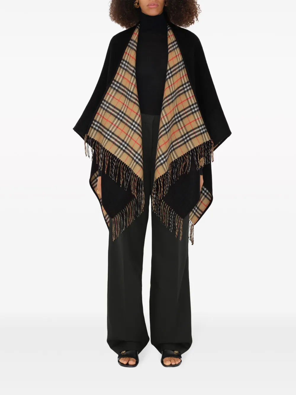Black Wool Poncho