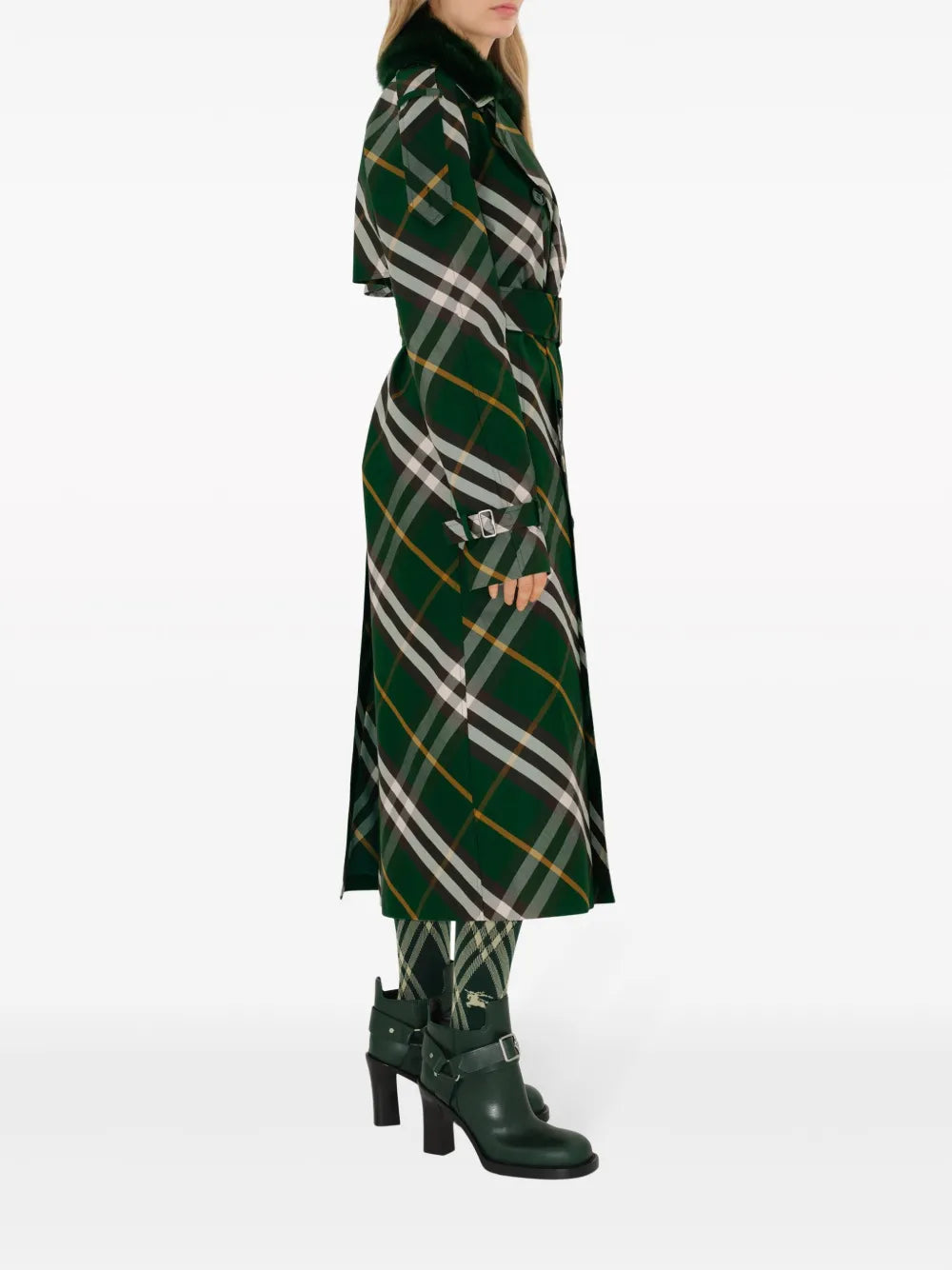 Checked Trench Coat