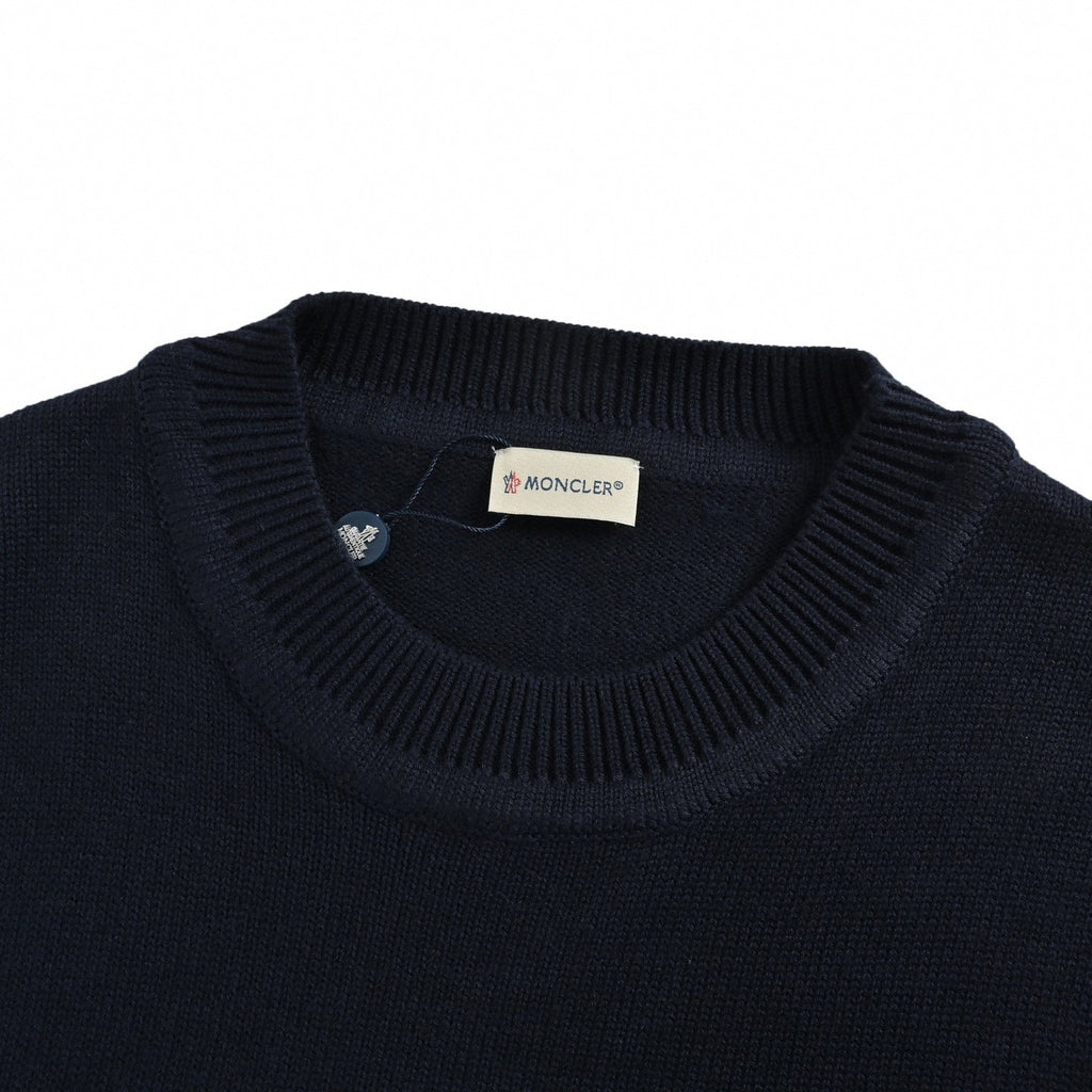 Logo Motif Cotton Knit Sweater