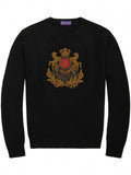 Heraldic Crest Embroidered Cashmere Pullover
