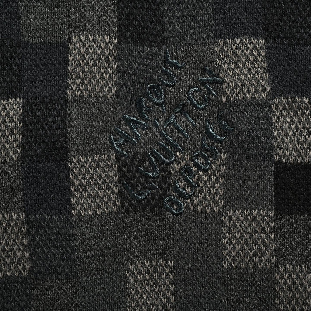 LV Pixelated Knit Crewneck Sweater – Black & Grey