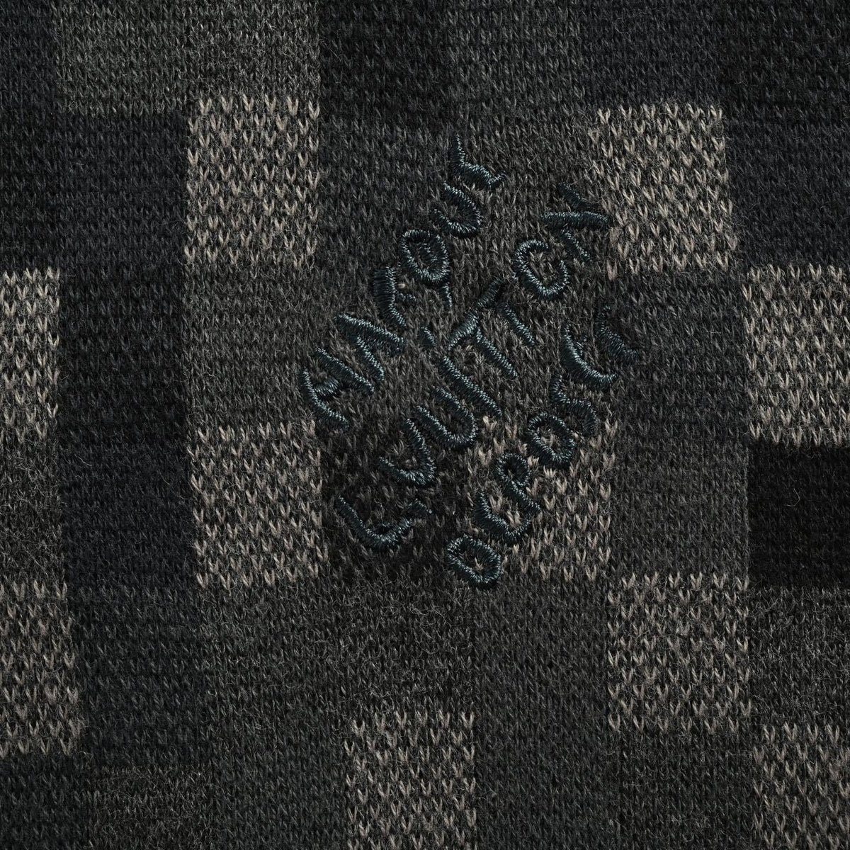 LV Pixelated Knit Crewneck Sweater – Black & Grey