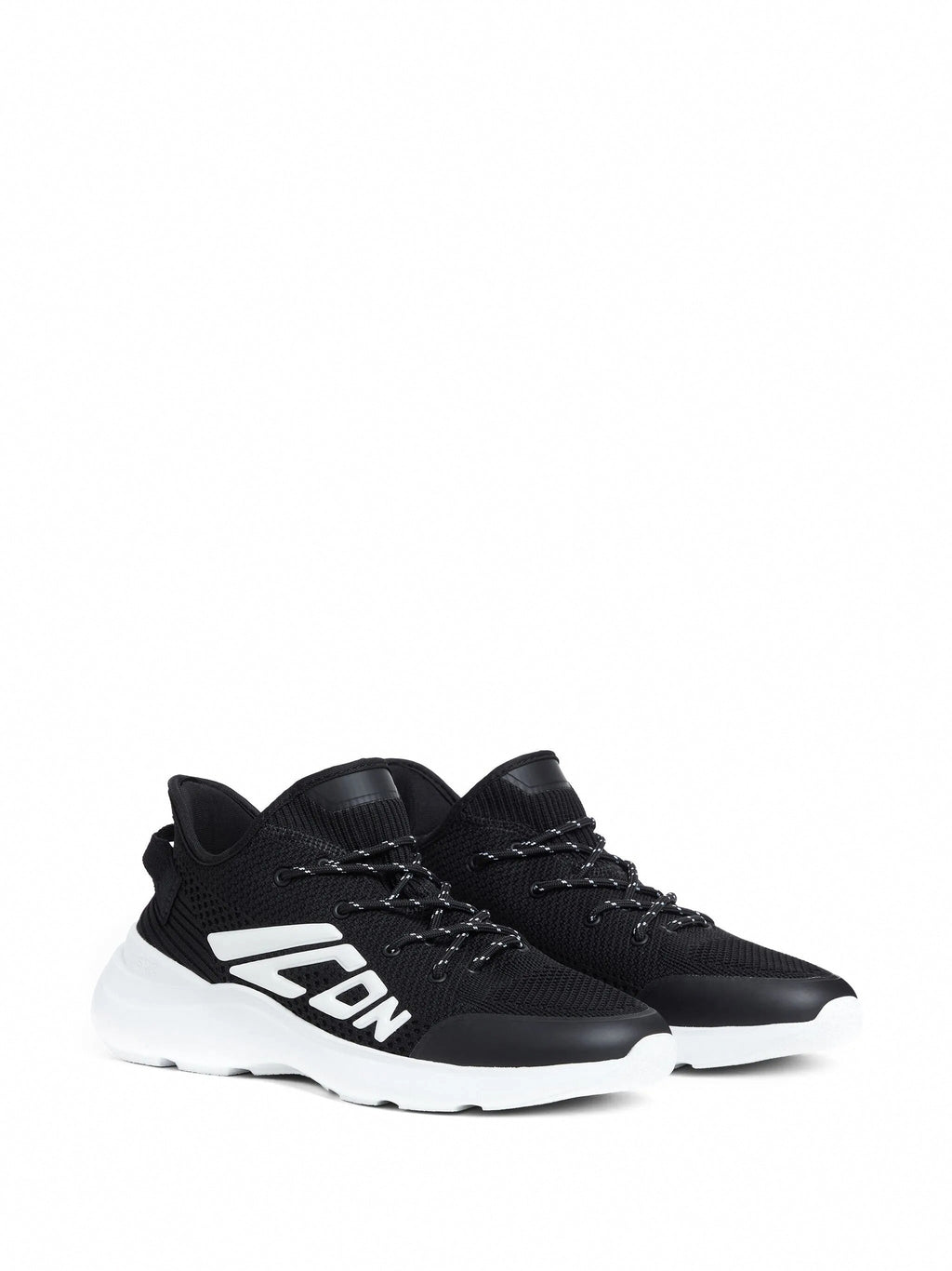 Embossed-Logo Knit Sneakers