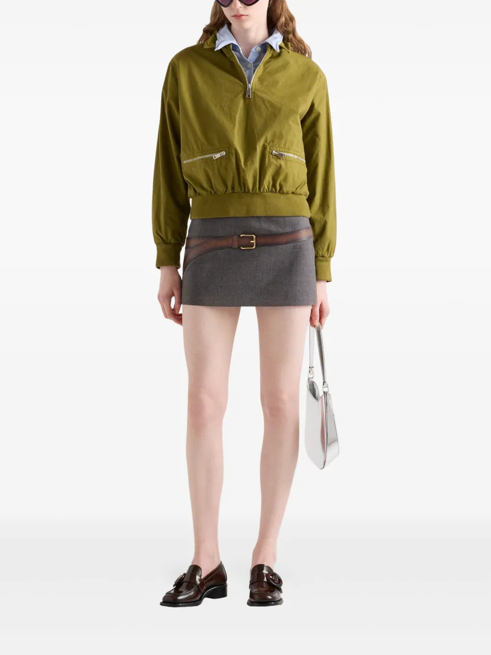 Mini skirt with belt
