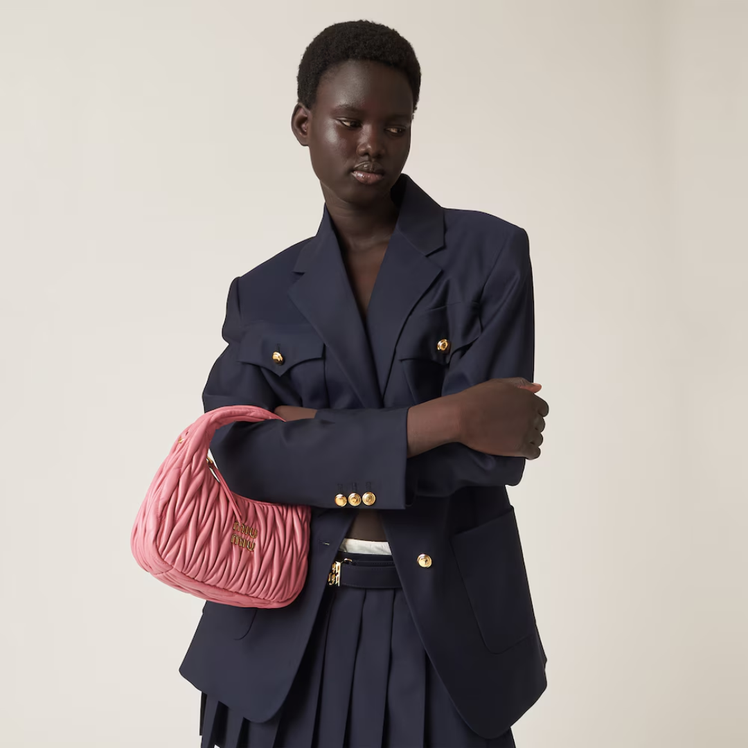 Miu Miu Wander Shoulder Bag In Matelassé Nappa Leather