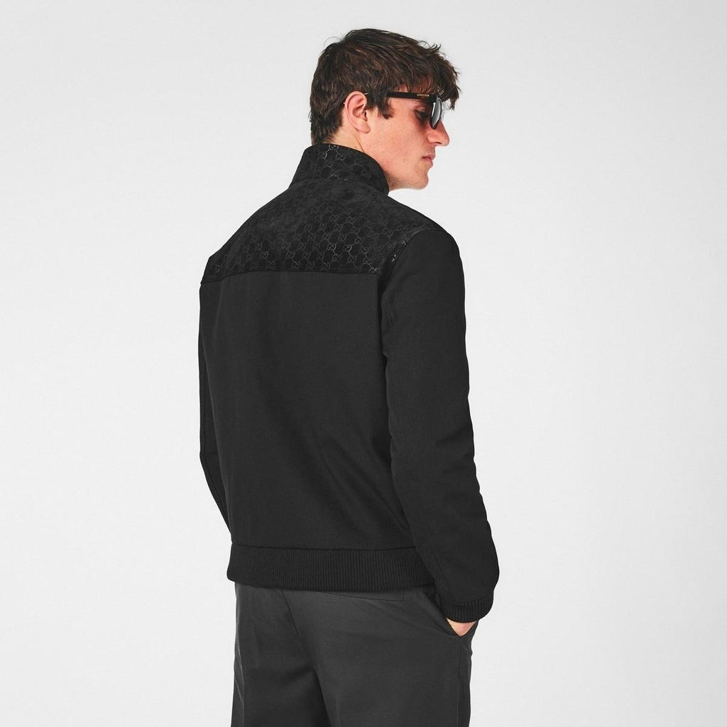GG Jacquard Zip-Up Jacket in Black