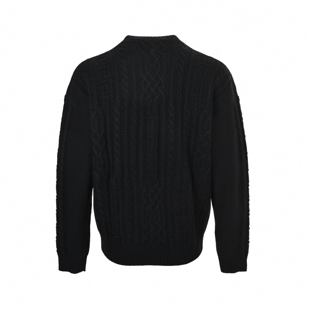 Versace Medusa Cable-Knit Crew-Neck Sweater