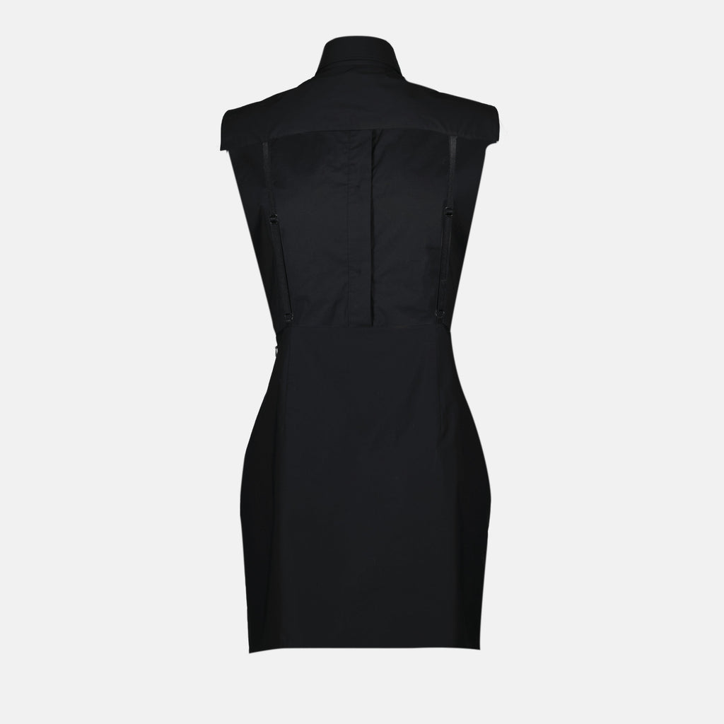 Ruffle-Bib Sleeveless Mini Dress